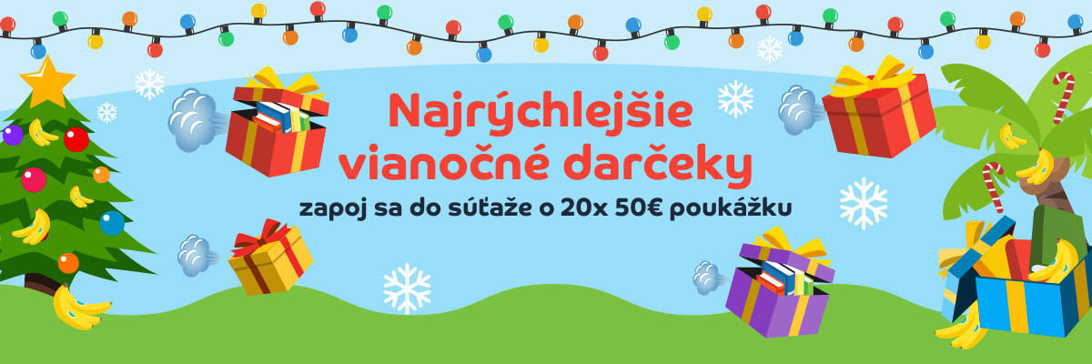 Hľadáš darčeky na Vianoce? Gorila má Najrýchlejšie vianočné darčeky! Zapoj sa do súťaže o 20× 50€ poukážku.