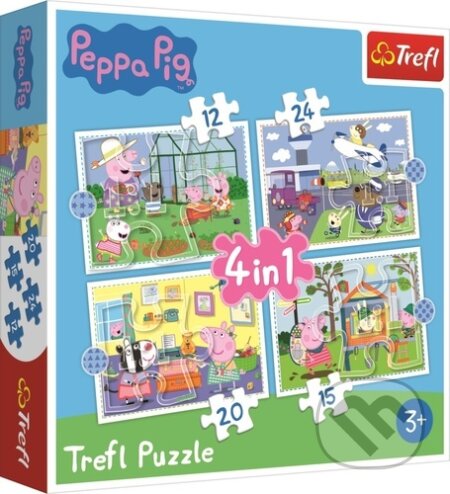 Prasátko Peppa Vzpomínky na prázdniny 4v1 - puzzle z kategorie 15 - 60 dílků