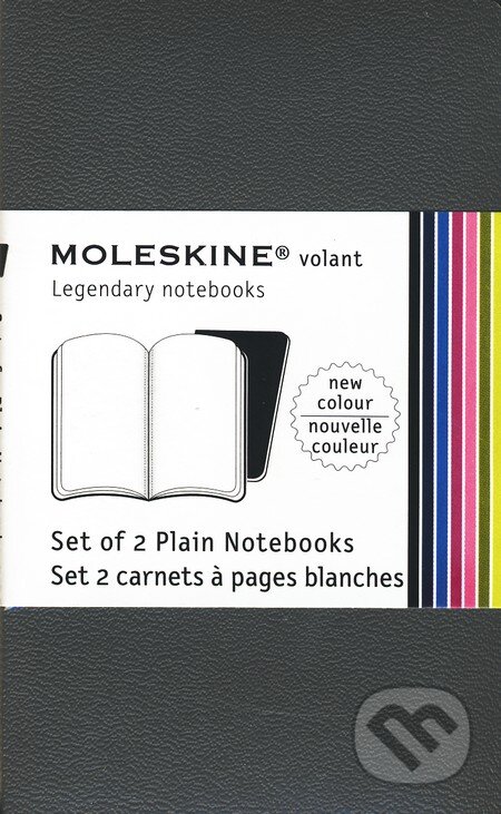 Moleskine - sada 2 vreckových čistých zápisníkov Volant (mäkká väzba) - šedé, Moleskine
