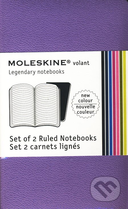 Moleskine - sada 2 vreckových linajkových zápisníkov Volant (mäkká väzba) - fialové, Moleskine