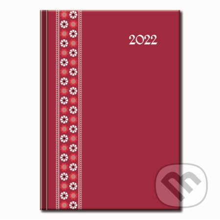 Denný diár Print Folk 2022 červený, Spektrum grafik, 2021