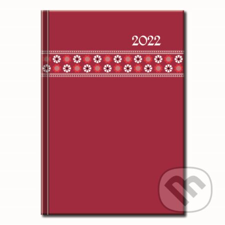 Pracovný diár Print Folk 2022 červený, Spektrum grafik, 2021