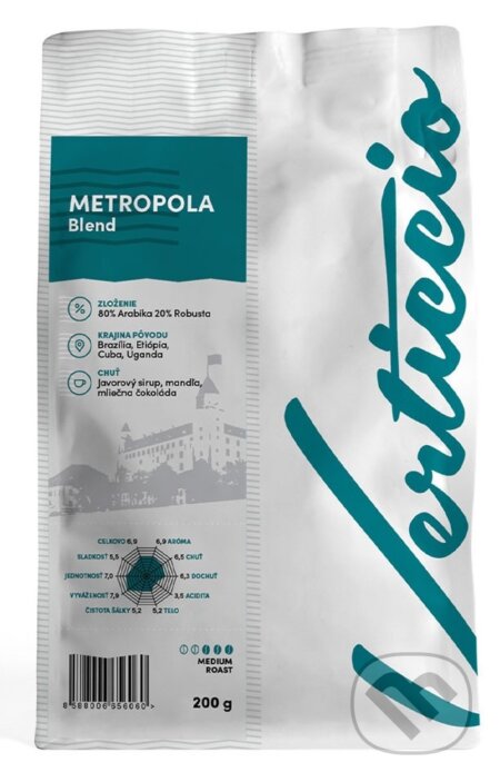 Verticcio METROPOLA blend (Pražená zrnková káva, 200g)