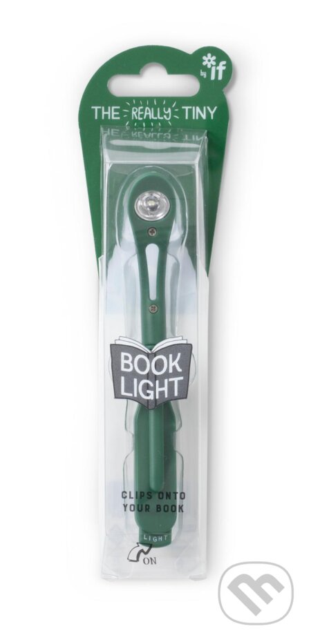Lampička do knížky s LED úzká - tmavě zelená, EPEE, 2021