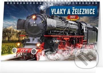 Stolní kalendář Vlaky a železnice 2022, Presco Group, 2021