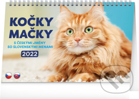 Stolní kalendář / stolový kalendár Kočky - Mačky 2022, Presco Group, 2021