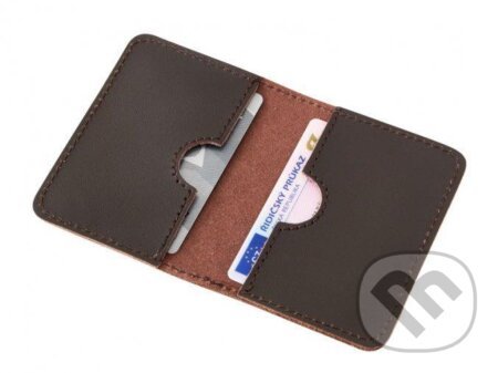 Kožené pouzdro na karty a doklady - hnědé hladké