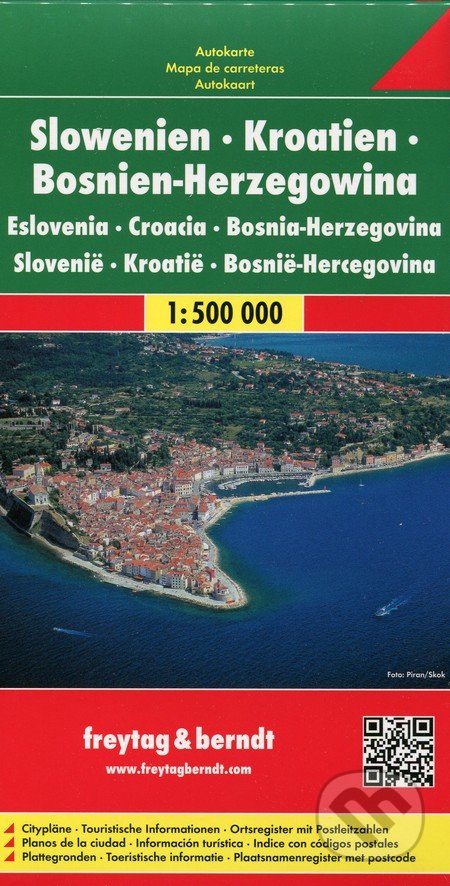 Slowenien, Kroatien, Bosnien-Herzegowina 1:500 000, freytag&berndt, 2021