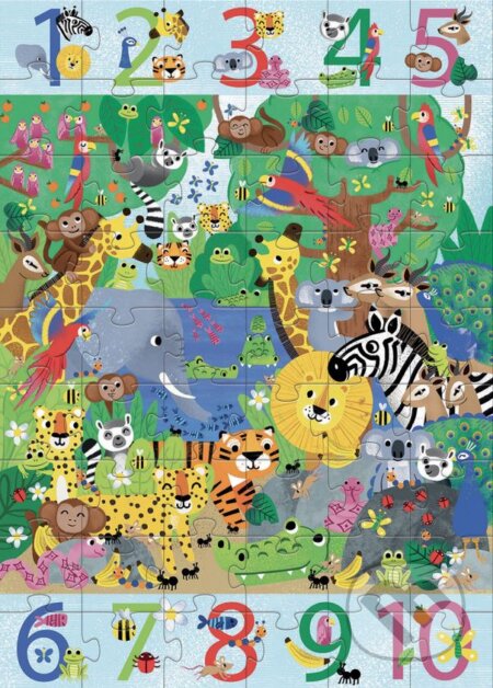 Obrovské puzzle – Od 1 do 10 v džungli, Djeco, 2021