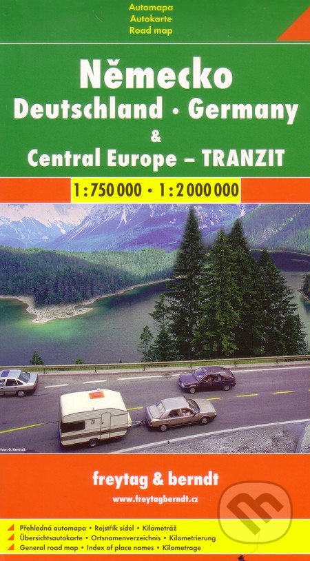 Německo, Central Europe - tranzit  1:750 000   1: 2 000 000, freytag&berndt, 2011