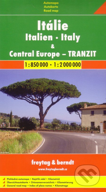Itálie, Central Europe - tranzit 1:850 000  1:2 000 000, freytag&berndt, 2014