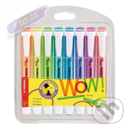 Zvýrazňovač STABILO swing cool, sada (8 ks v púzdre)