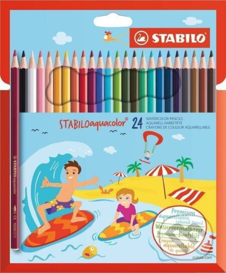 Pastelky STABILO aquacolor, sada 24 ks