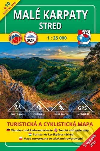 Turistická mapa 10 - Malé Karpaty - Stred 1:25 000, VKÚ Harmanec, 2021