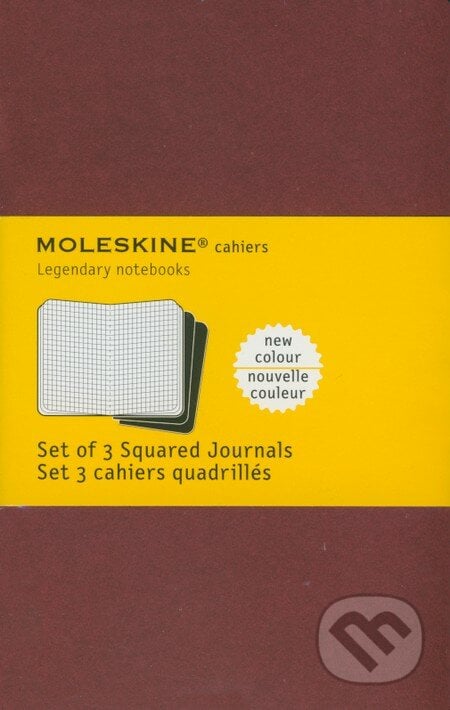 Moleskine - sada 3 malých štvorčekovaných zápisníkov (bordový), Moleskine