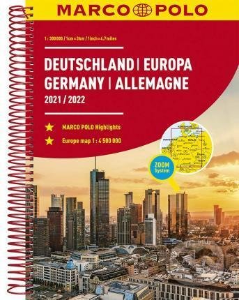 Německo, Evropa/atlas  1:3, Marco Polo, 2020