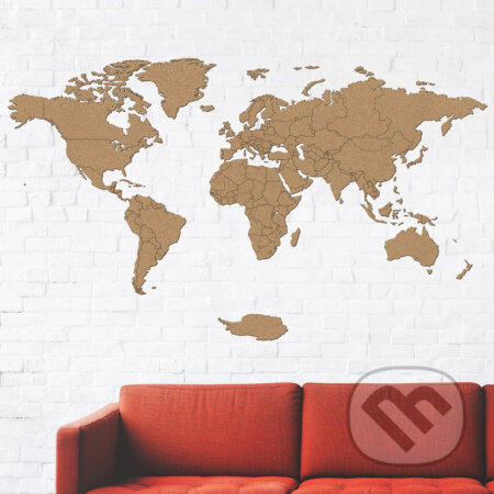 Drevená mapa sveta – hnedá 130x75cm, Giftio, 2021