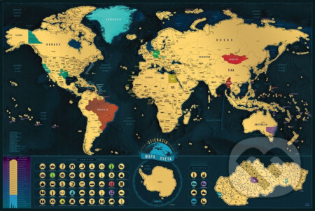 Stieracia mapa sveta Deluxe XXL – slovenská verzia, Giftio, 2021