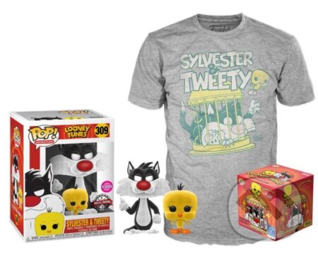 Funko POP & Tee: Looney Tunes Sylvester and Tweety, velikost M (exkluzivní sada s tričkem), Funko, 2021