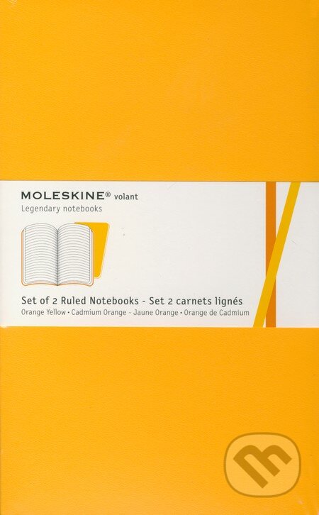 Moleskine - sada 2 stredných linajkových zápisníkov Volant (mäkká väzba) - oranžový, žltý, Moleskine