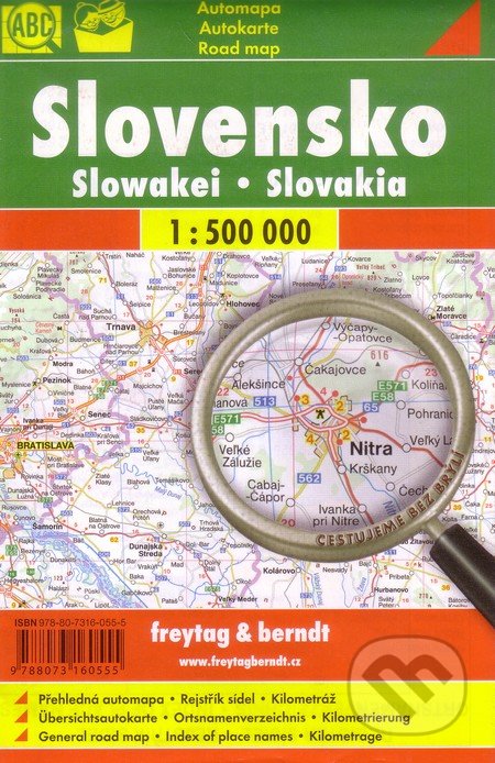 Slovensko 1 : 500 000, freytag&berndt, 2017