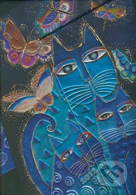 Paperblanks - Diár 2012 (týždenný, horizontálny) - Blue Cats & Butterflies - MIDI, Paperblanks, 2011