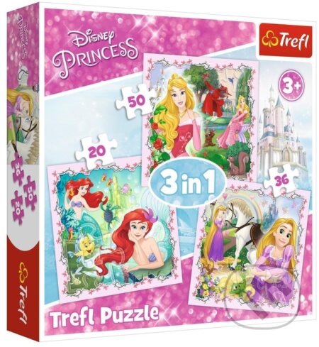 3v1  Rapunzel, Aurora a Ariel  Disney Princess, Trefl, 2021