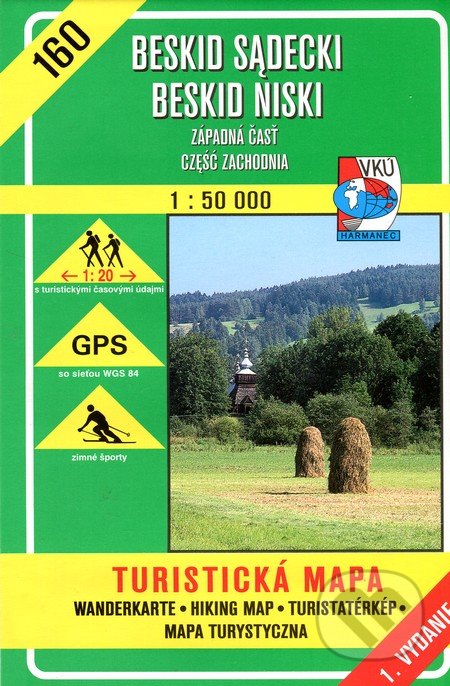 Beskid Sadecki, Beskid Niski  1:50 000 - turistická mapa č.160, VKÚ Harmanec, 2001