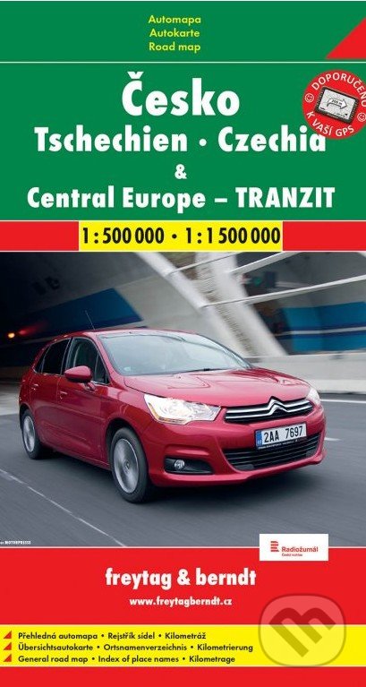 Česko, Central Europe - tranzit  1:500 000  1: 1 500 000, freytag&berndt, 2018