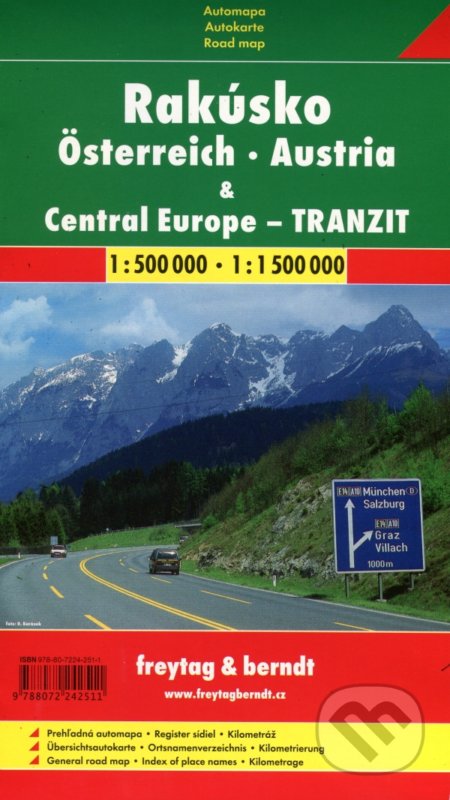 Rakúsko - Central Europe - Tranzit 1.500 000, 1:1 500 000 - SHOCart