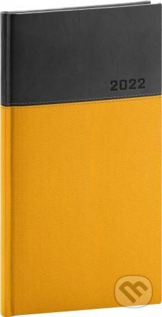 Diář 2022: Dado - žlutočerný/kapesní, 9 x 15,5 cm, Presco Group, 2021