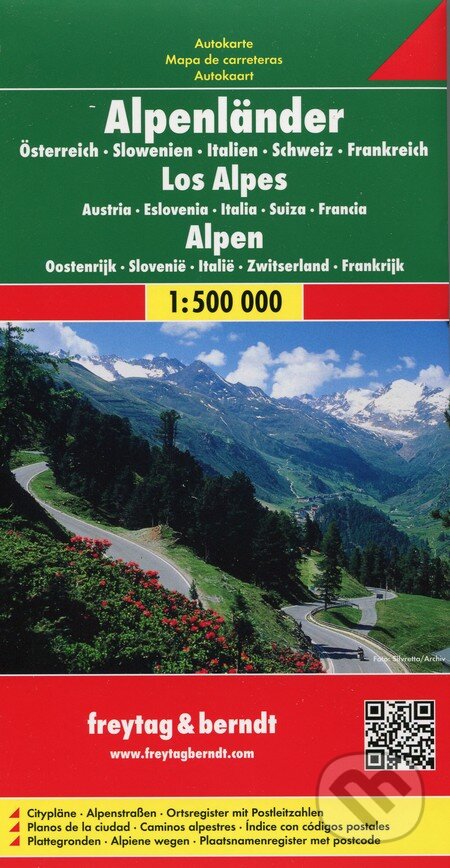 Alpenländer 1:500 000 (Automapa - Rakúsko - Slovinsko - Taliansko - Švajčiarsko - Francúzsko)