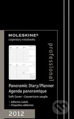Moleskine - malý týždenný panoramatický diár 2012 (čierny, mäkká väzba), Moleskine, 2011