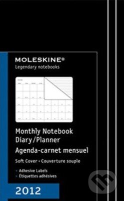 Moleskine - veľký mesačný plánovací diár 2012 (čierny, mäkká väzba), Moleskine, 2011