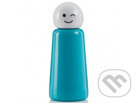 Skittle Bottle Mini 300ml - Sky Blue & White wink, Lund London, 2021