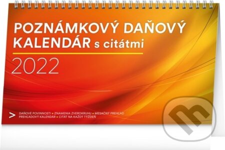 Stolový kalendár Poznámkový daňový s citátmi 2022, Presco Group, 2021