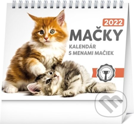 Stolový kalendár Mačky 2022 (s menami mačiek), Presco Group, 2021