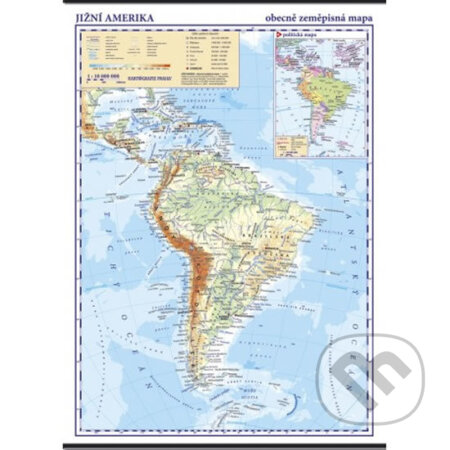 Jižní Amerika - obecně zeměpisná mapa 1:10 mil., Kartografie Praha, 2018