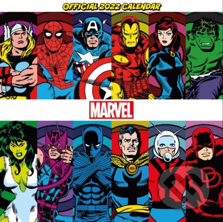 Oficiálny kalendár 2022 Marvel: Retro Comic Book, Marvel, 2021
