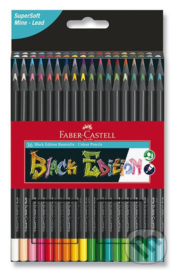 Pastelky Black Edition set 36 farebné, Faber-Castell, 2020