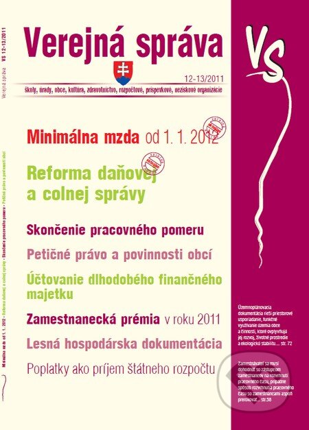 Verejná správa 12 - 13/2011, Poradca s.r.o., 2011