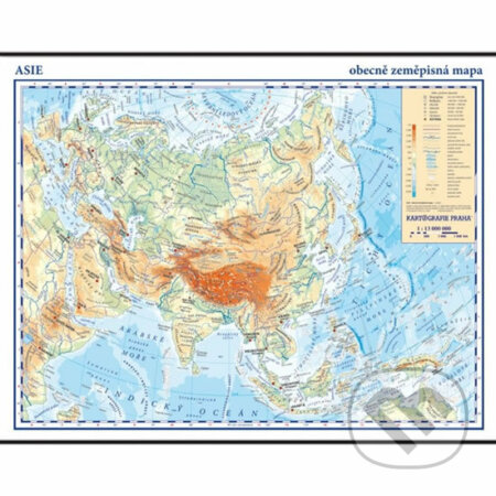 Asie - školní nástěnná obecně zeměpisná mapa, 1:13 mil./136x96 cm, Kartografie Praha, 2006