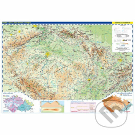 Česká republika - školní nástěnná fyzická  mapa 1:375 tis./136x96 cm, Kartografie Praha, 2006