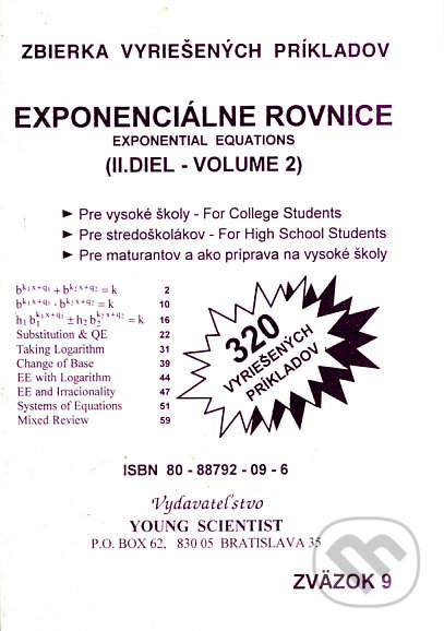 Exponenciálne rovnice - II. diel - Marián Olejár, Iveta Olejárová, Young Scientist