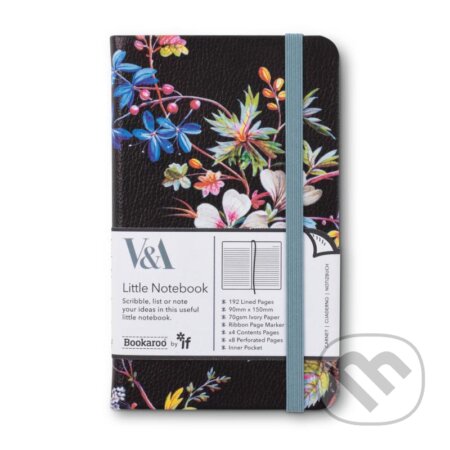 Bookaroo V&A Kapesní zápisník A6 - Kilburn Black Flora, EPEE, 2021