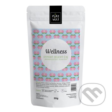 Wellness - sypaný zelený čaj aromatizovaný, ochutený, Pure Way, 2021
