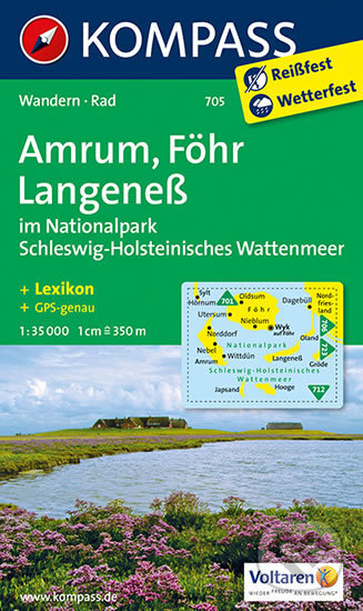 Amrum - Föhr - Langeneß  705   NKOM 35T, Kompass