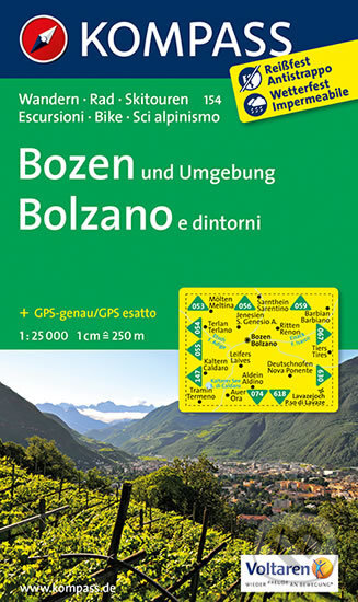 Bolzano und Ungebung 154      NKOM 1:25T, Kompass, 2015