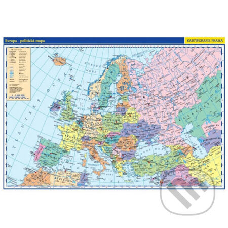 Evropa - školní nástěnná politická mapa 1:5mil./136x96 cm, Kartografie Praha, 2017