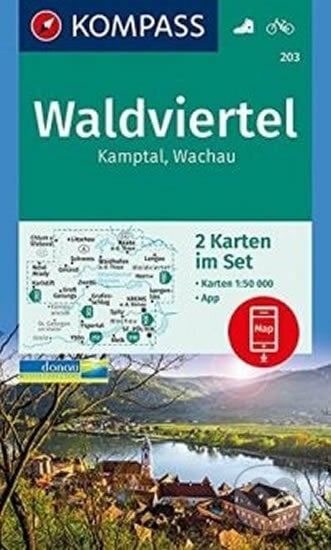 Waldviertel, Kamptal, Wachau (sada 2 map)  203  NKOM, Kompass, 2018